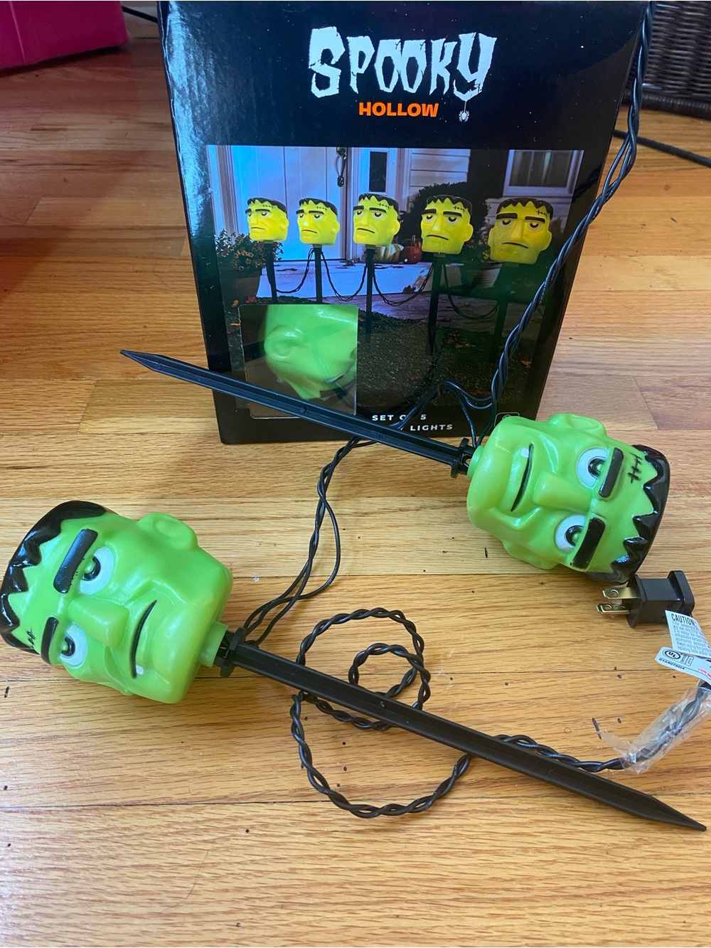 Green Frankenstein pathway Lights - Set of 5